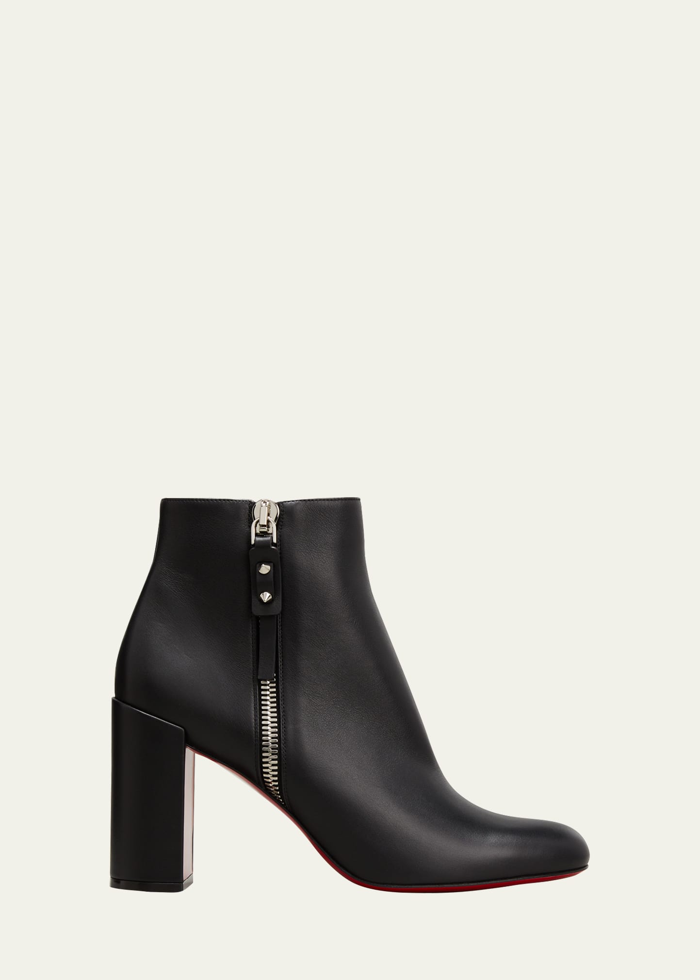 Christian Louboutin Ziptotal Calfskin Red Sole Booties - Bergdorf