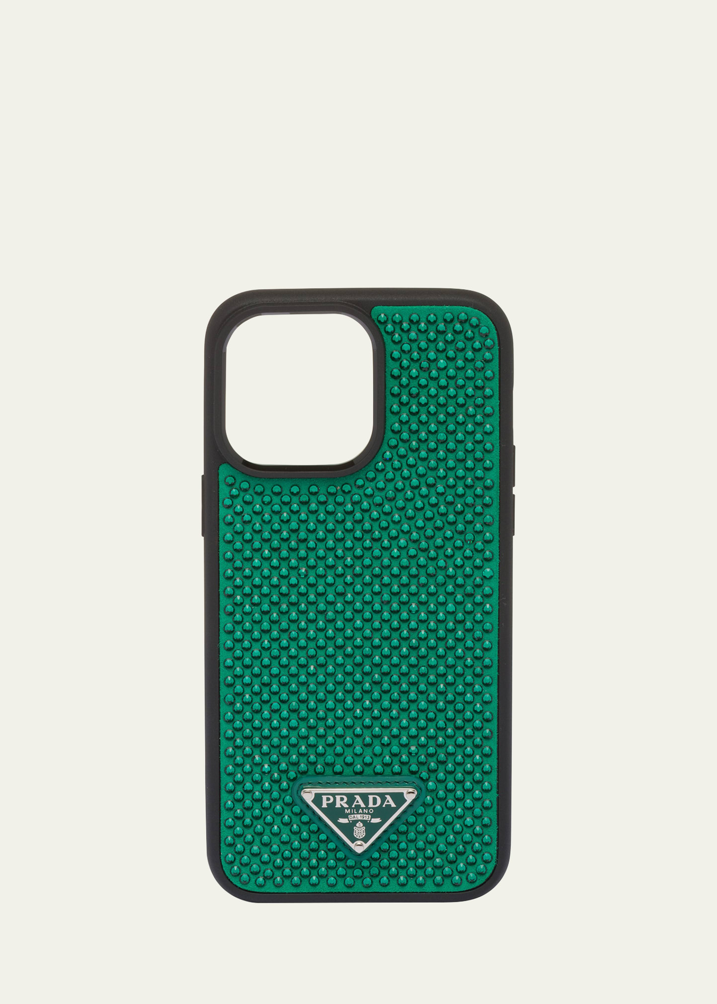 Prada Triangle Logo Crystal Phone Case, iPhone 14 PRO MAX