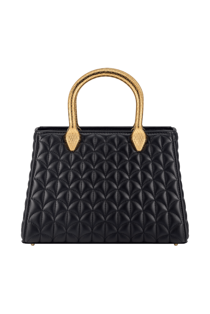 Black Calf leather Serpentine Duo Top Handle 294298 | Bvlgari