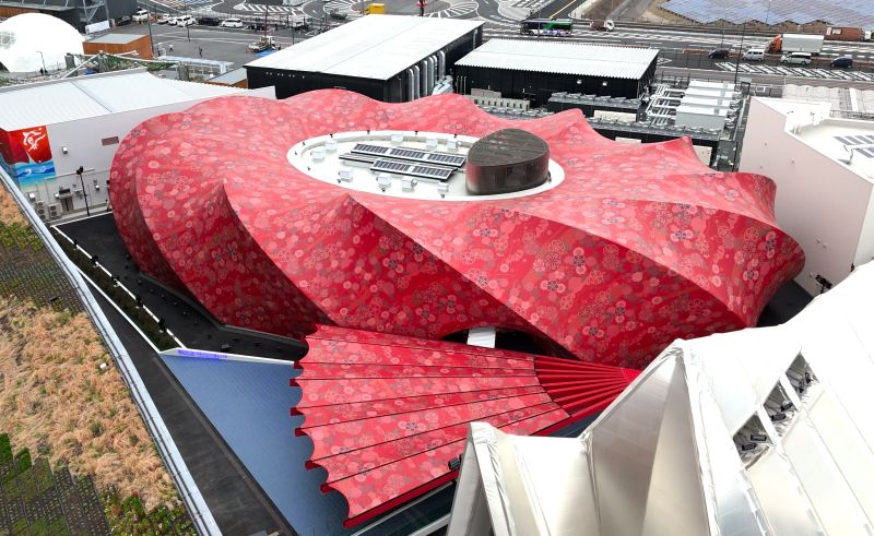 This kimono fabric-covered pavilion at Expo 2025 Osaka has set two