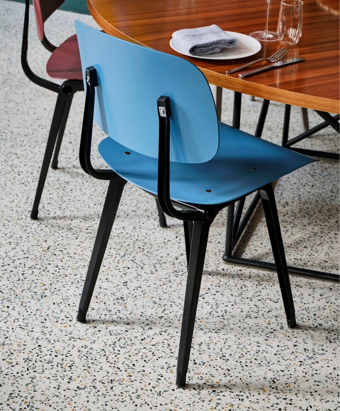 HAY Revolt chair, black - azure blue 3.0 | Finnish Design Shop