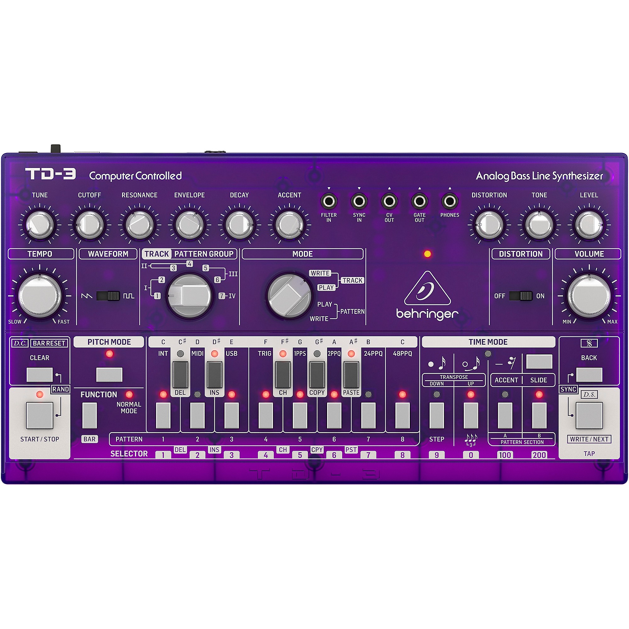 Behringer TD-3-GP Analog Bass Line Synthesizer - Purple | Guitar