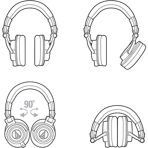 Audio-Technica ATH-M50x Closed-Back Studio Monitoring Headphones