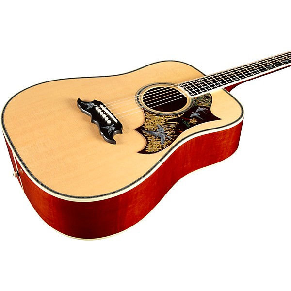 Platinum Gibson Custom Doves In Flight Acoustic Guitar Antique