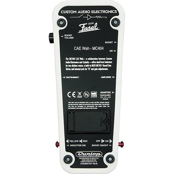 MXR MC404 CAE Dual Inductor Wah Guitar Effects Pedal Black