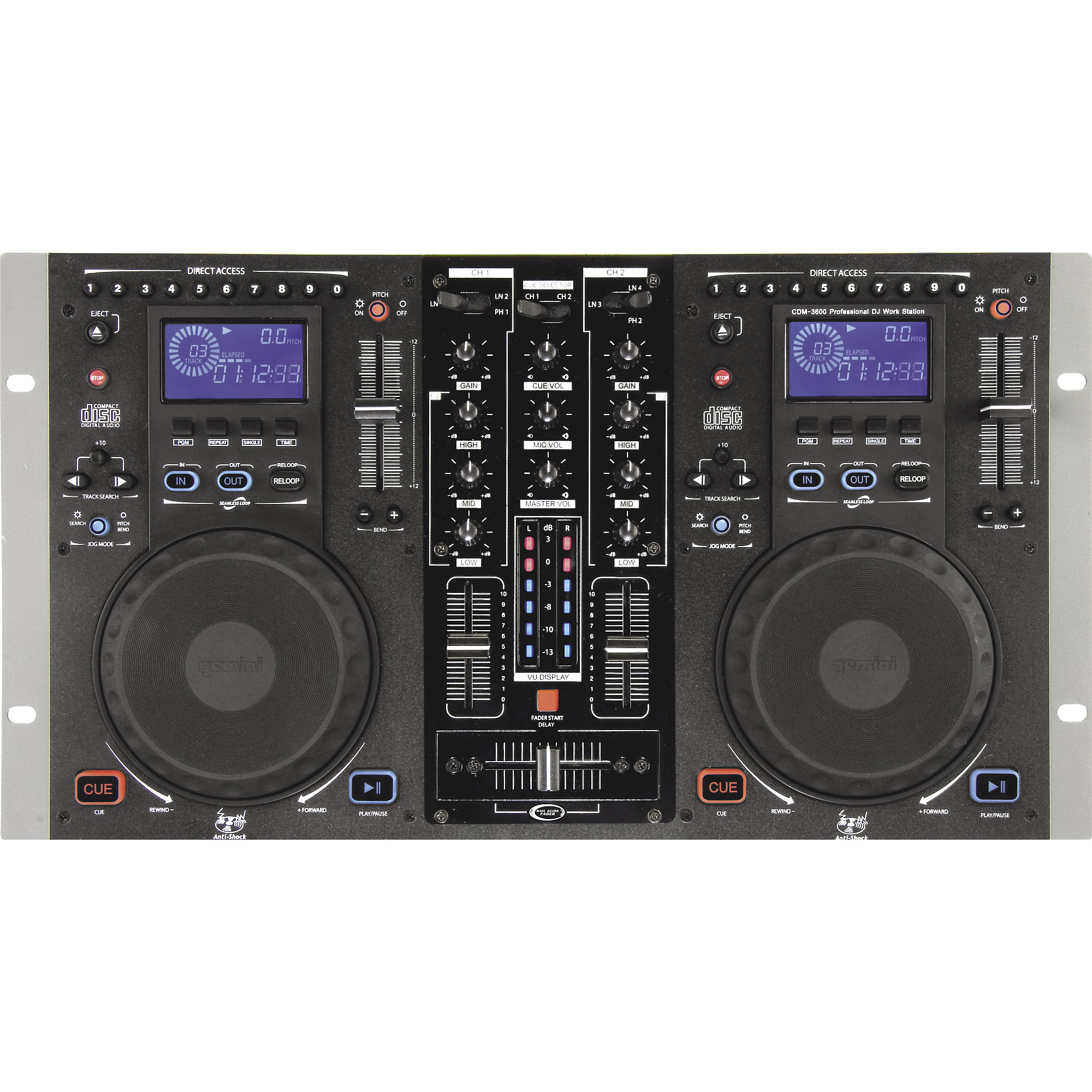 Gemini CDM-3600 - Dual CD Mixing Console | Guitar Center