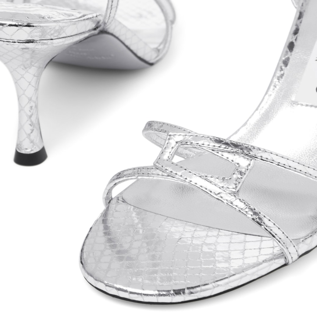 1998 Leo 65 | Silver Candy Wrap Leather Sandals | JIMMY CHOO