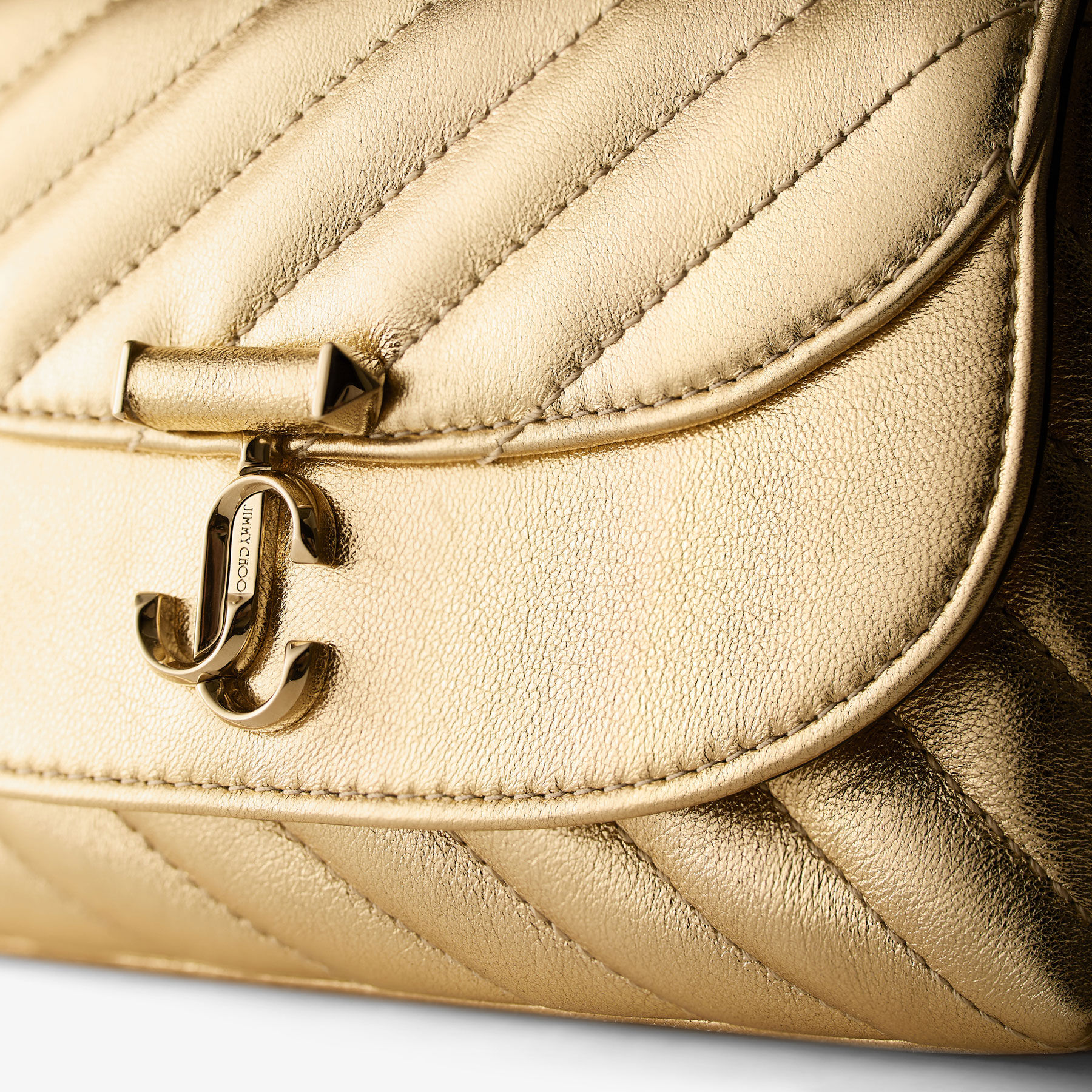 カーブ クロスボディ スモール | ゴールド キルティングメタリック