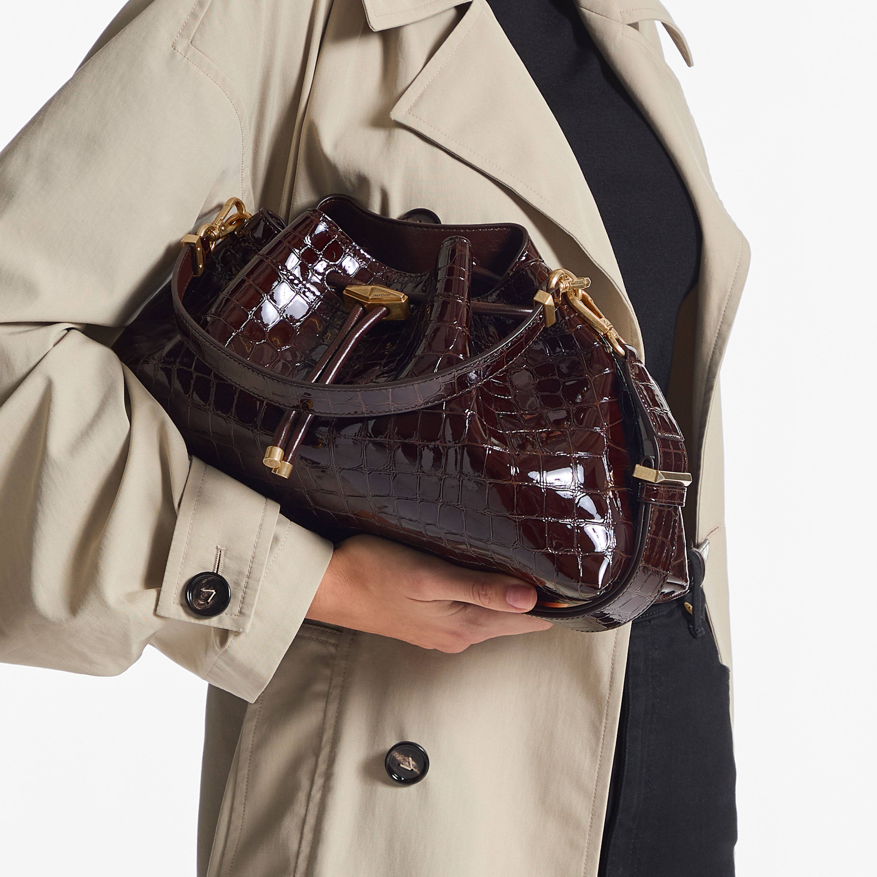 シンチ ミディアム | サンブーコ クロコダイルエンボスレザー・バッグ