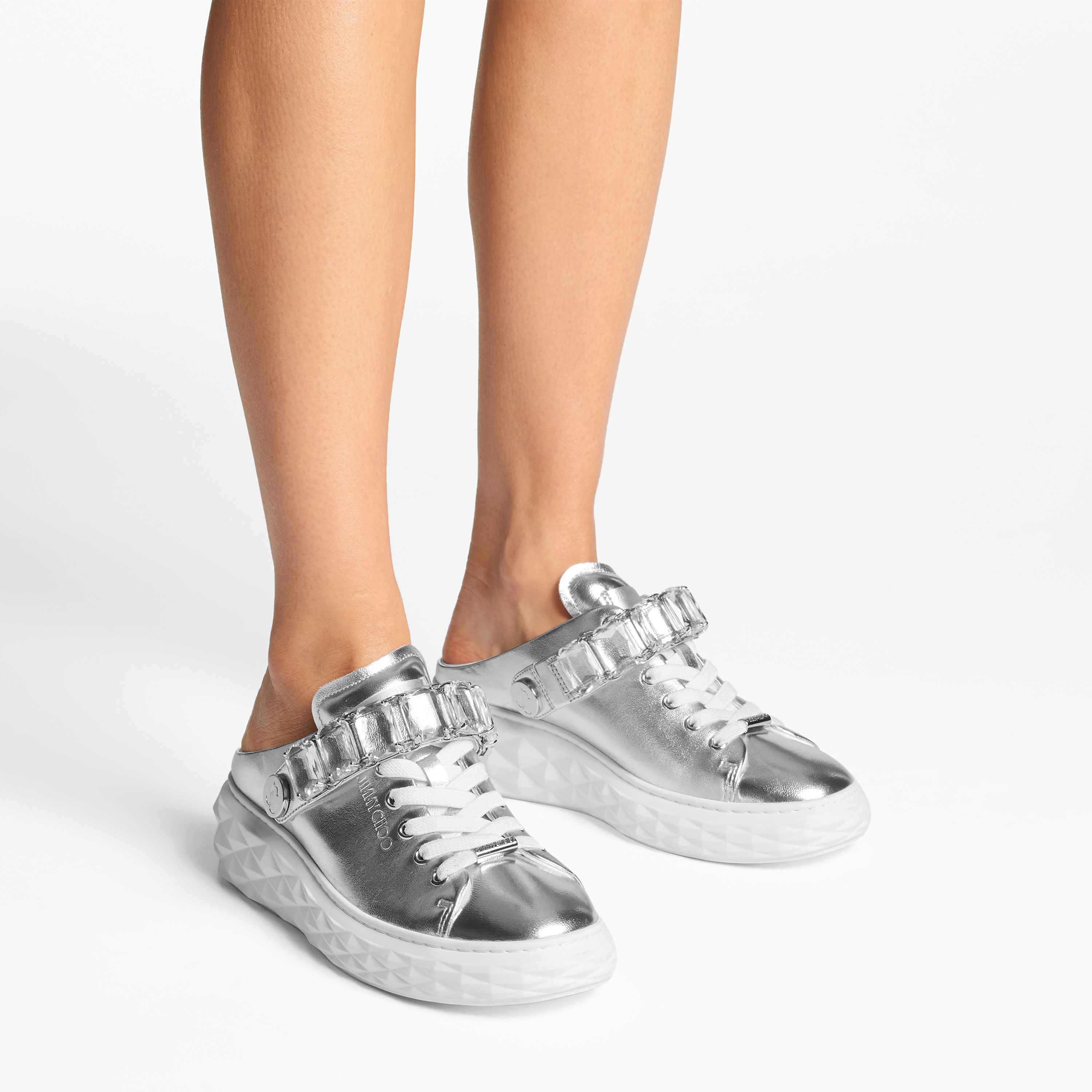 ダイヤモンド マキシ / クリスタル |シルバーメタリックレザー