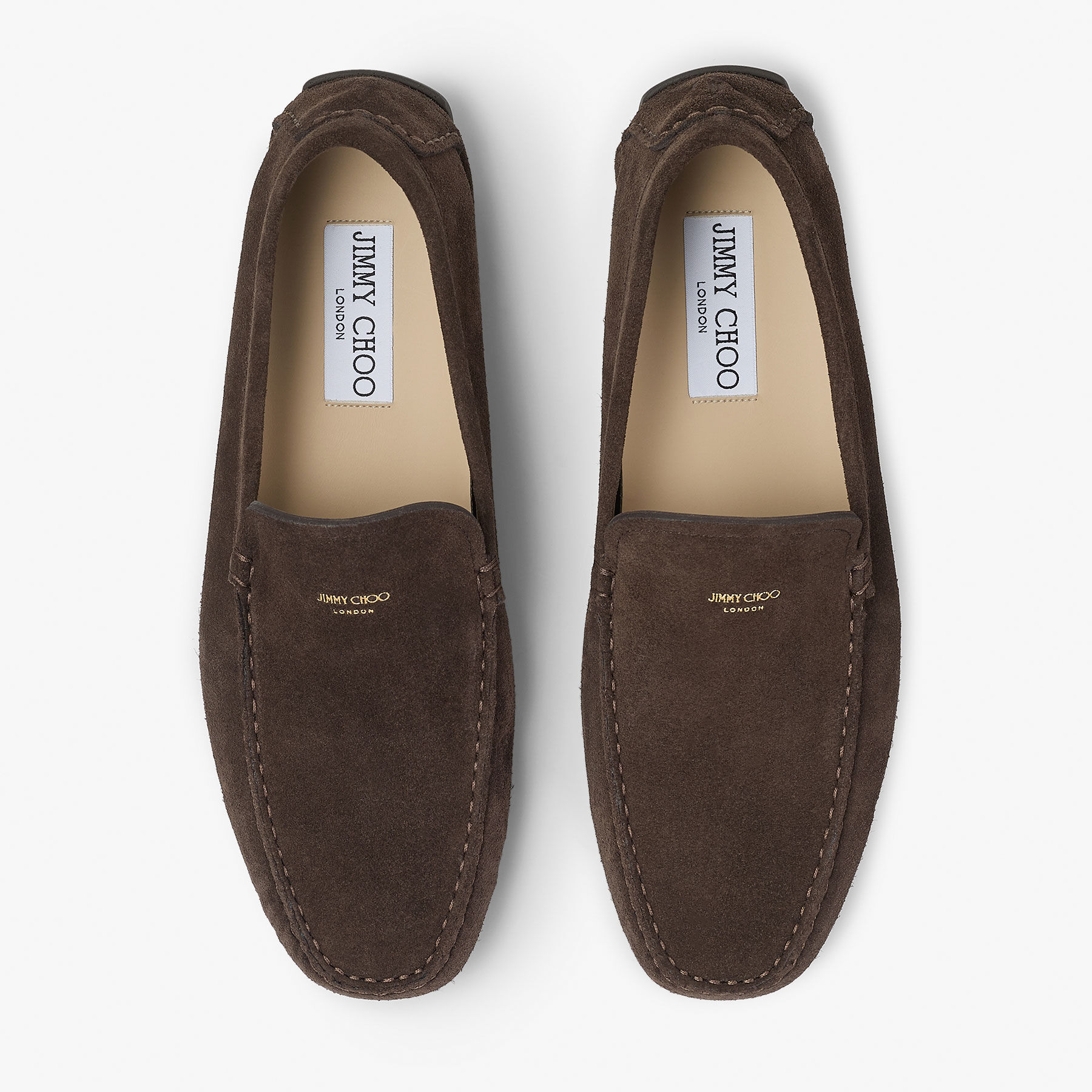 Stanly Driver |Mocha Reverse Suede Driver | JIMMY CHOO