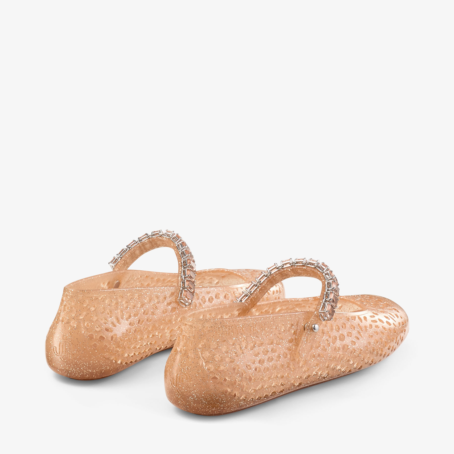 The Jelly | Light Toffee Jelly Ballerina Flats with Crystal