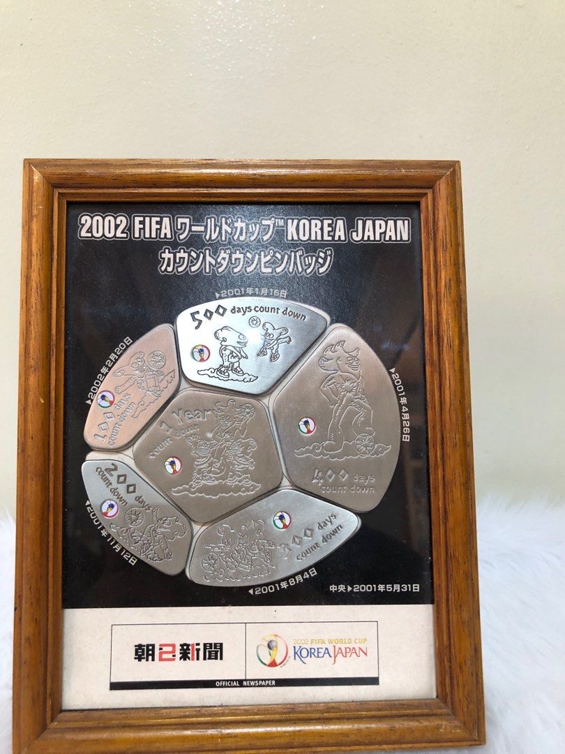 日韓W杯 日韓 FIFAワールドカップ2002 ピンバッチ 額付き ピンズセット