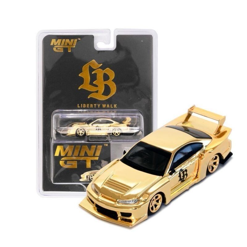 Mini GT Liberty Walk Sapporo Grand Opening Gold Chrome Nissan S15