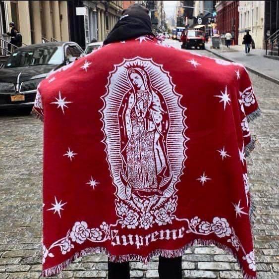 FW18 SUPREME VIRGIN MARY BLANKET (RED), Men's Fashion, Coats
