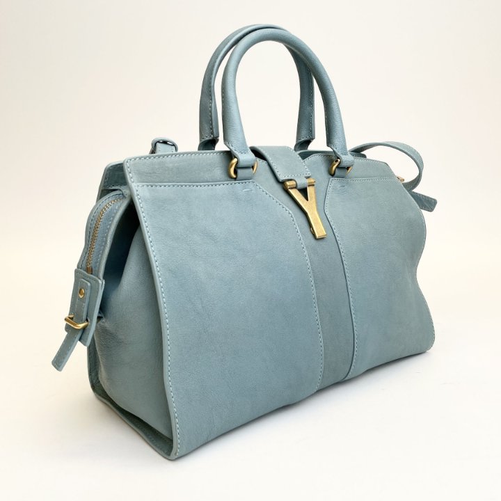 Saint Laurent (YSL) Cabas Chyc Bag | Blue Handbag - Luxe Du Jour