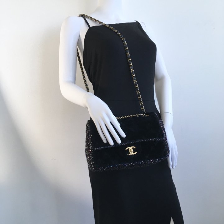 Chanel Seasonal Small Flap Black Shearling - Luxe Du Jour