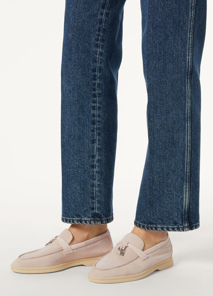 Summer Charms Walk Loafer Suede Whisper Pink | Loafers Loro Piana CC