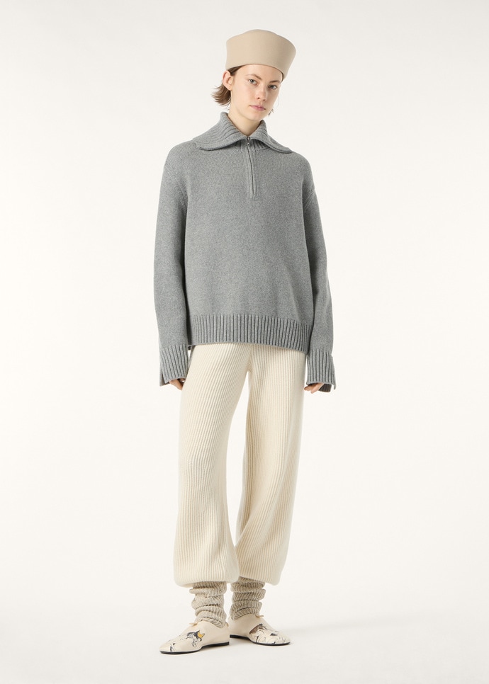 Parksville Pullover Baby Cashmere Flannel Melange | Sweaters Loro