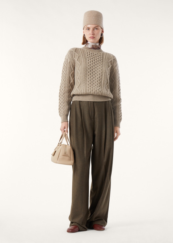 エア・クルーネック ベビーカシミヤ プラリネブラウン・メランジュ