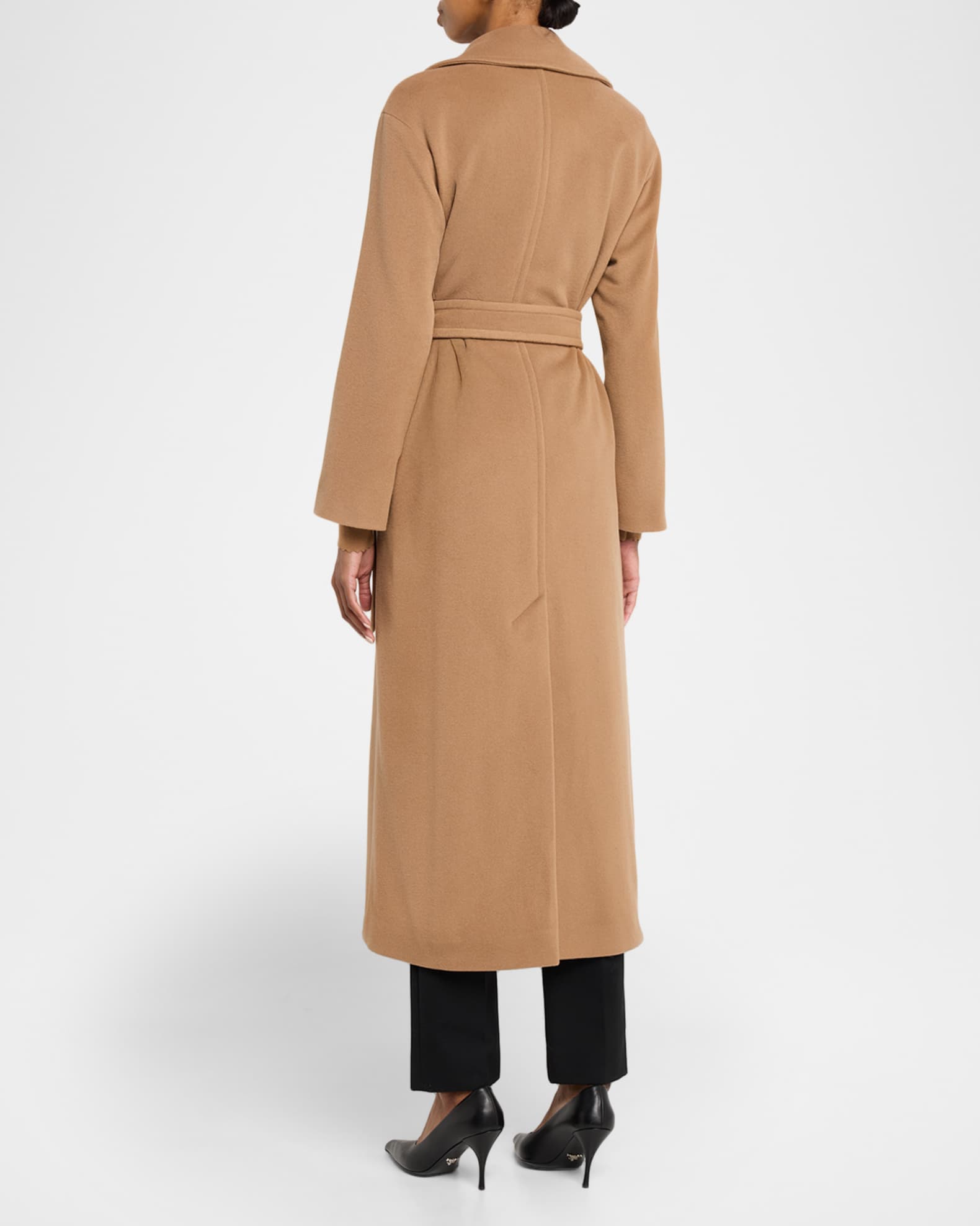 Akris punto Long Double-Breast Belted Wool-Cashmere Coat | Neiman