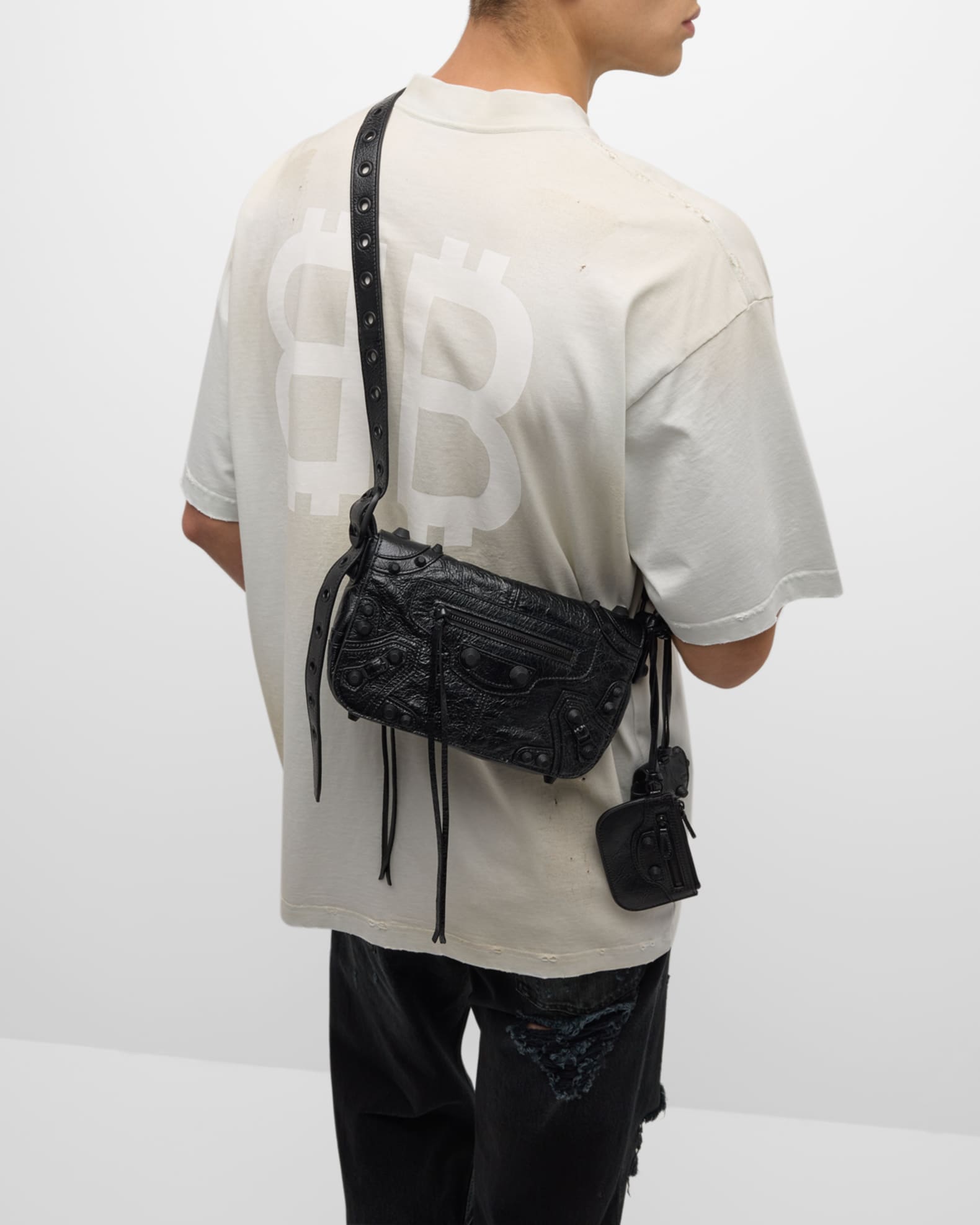 Balenciaga Men's Le Cagole XS Flap Bag | Neiman Marcus
