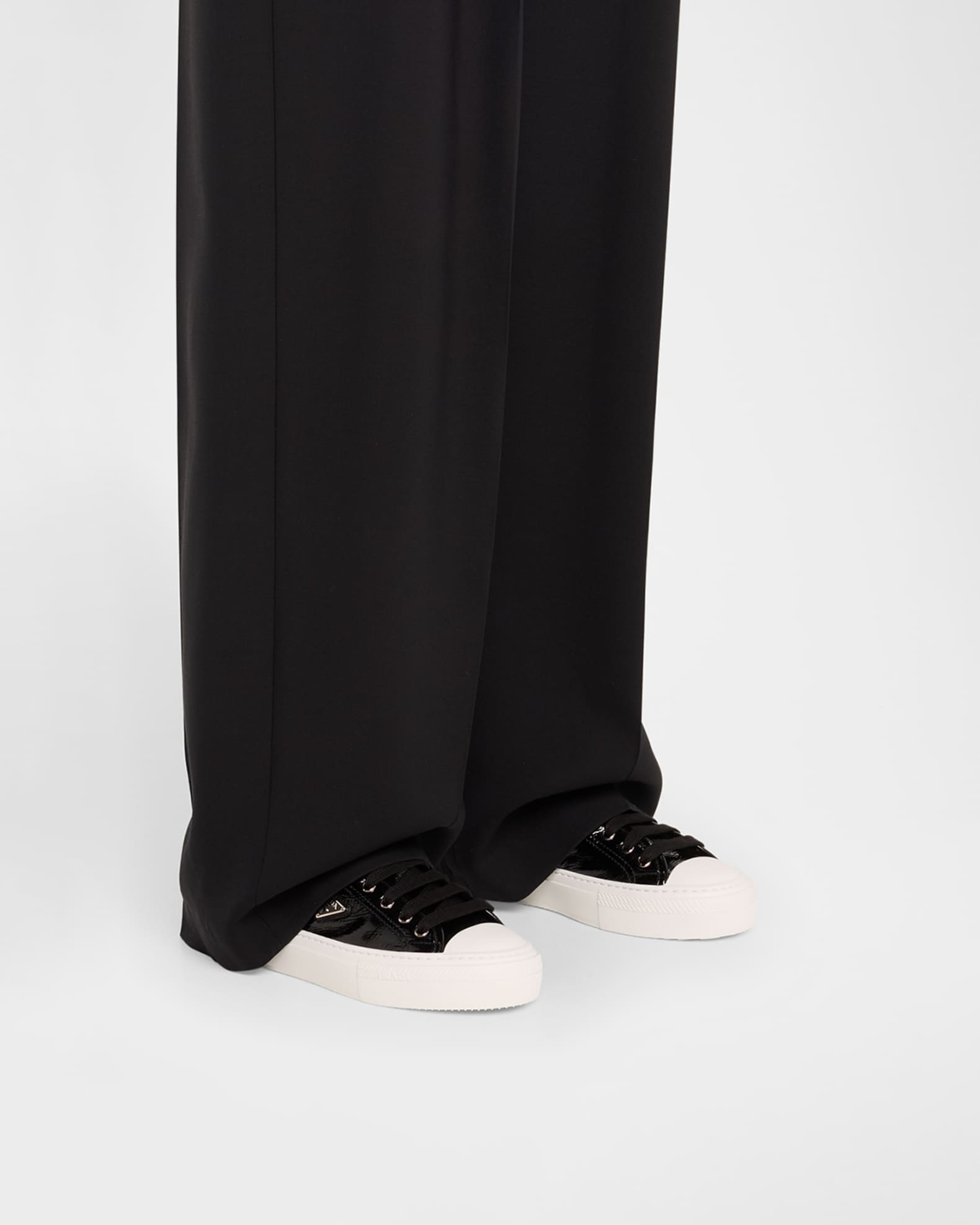 Prada Smash Naplak Leather Triangle Logo Low-Top Sneakers | Neiman