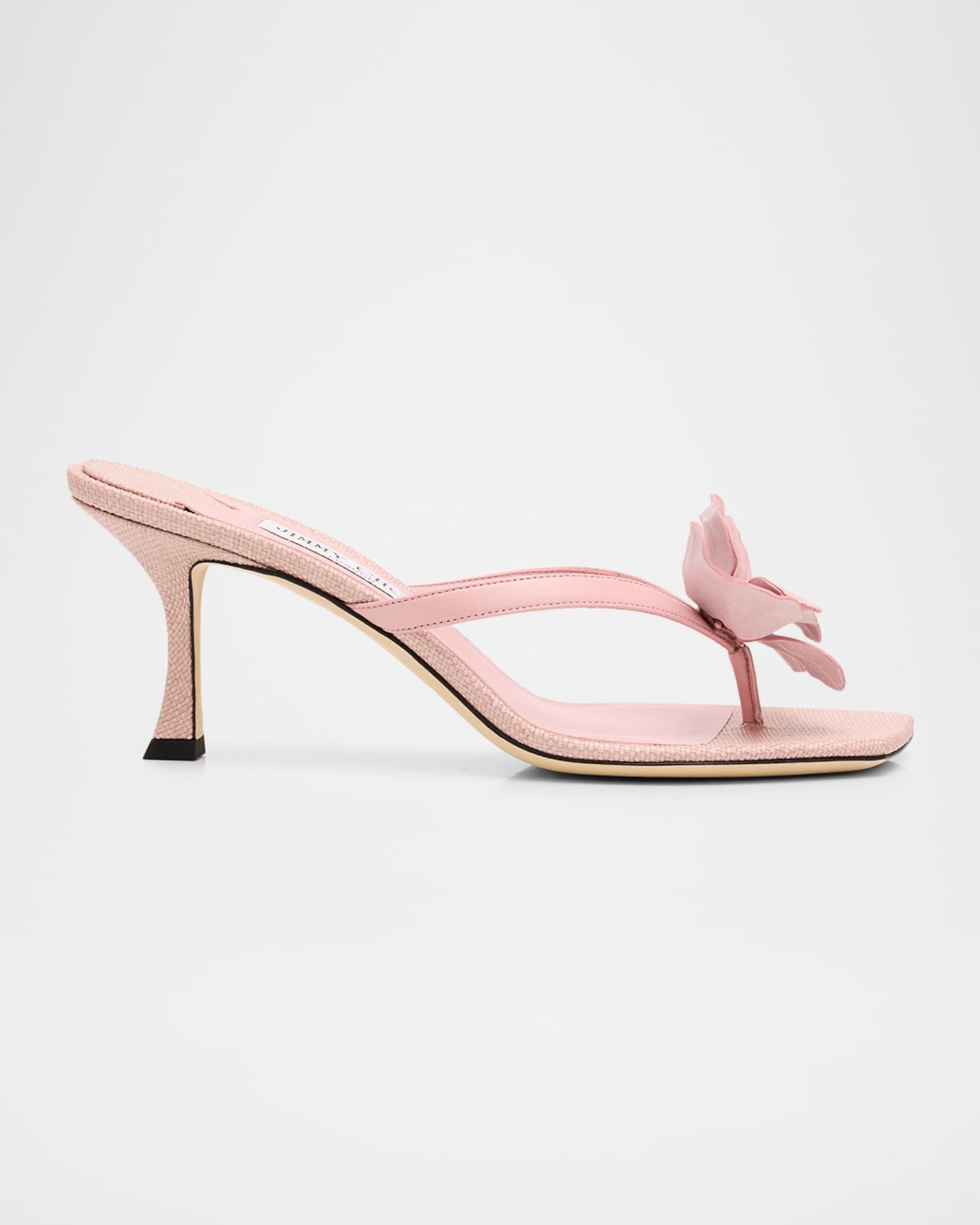 Jimmy Choo 70mm Freja Flower Leather Sandals | Neiman Marcus
