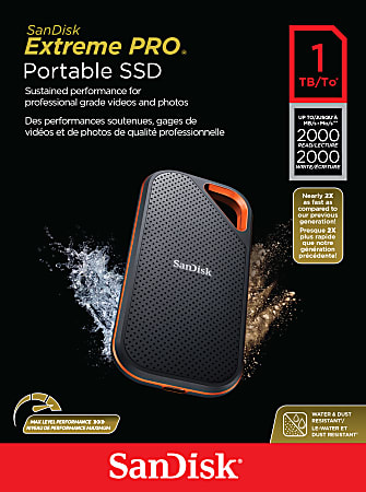 SanDisk Extreme PRO Portable SSD 1TB Black - Office Depot
