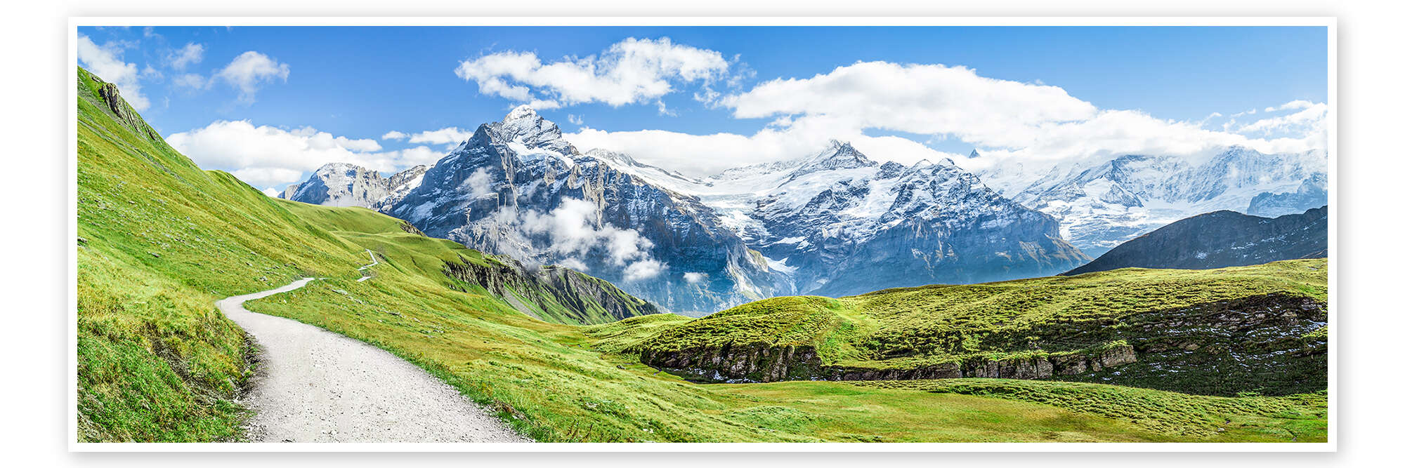 Wandbild „Schweizer Alpen-Panorama bei Grindelwald“ von Jan