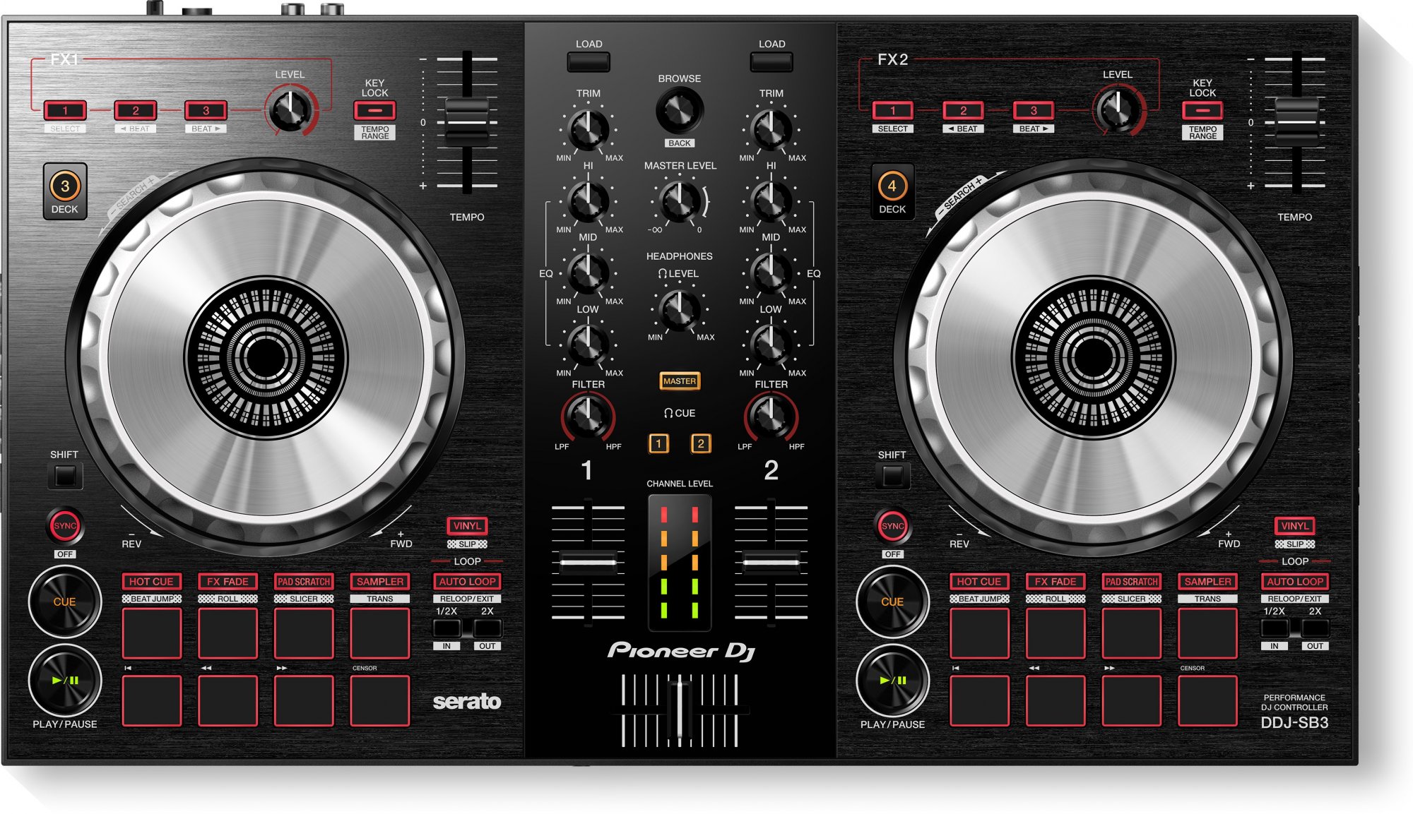 Pioneer DJ DDJ-SB3 2-channel DJ Serato DJ Controller - 841300101260