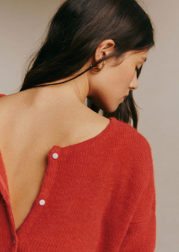 Gaspardカーディガン - セージ - スーパーキッドモヘア - Sézane