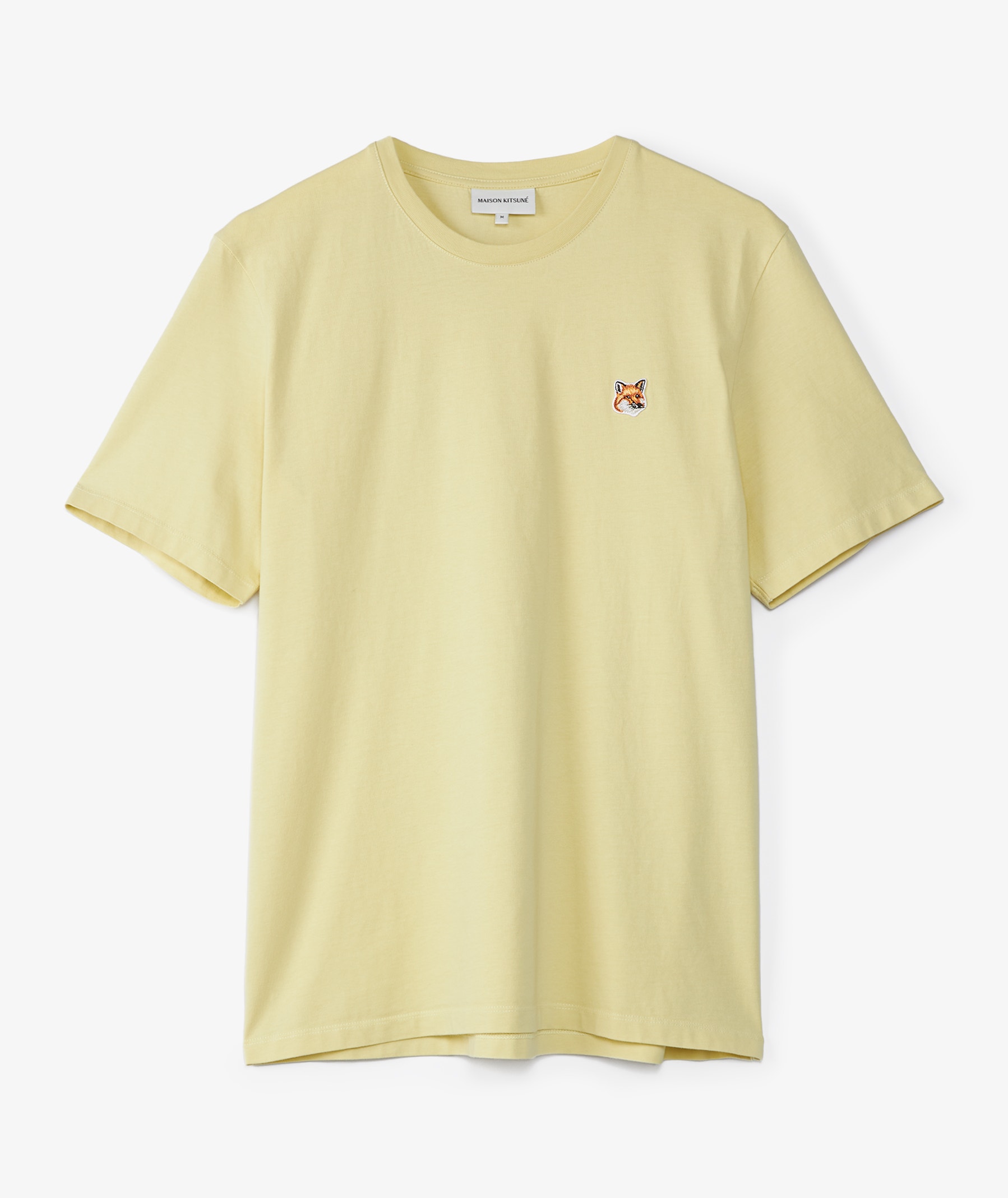MAISON KITSUNÉ Fox Head Patch T-Shirt in Yellow | SVD USA