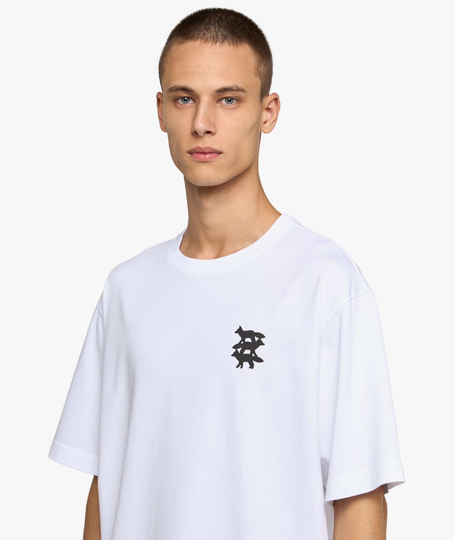 MAISON KITSUNÉ Stunt Fox Oversize T-Shirt | White | SVD
