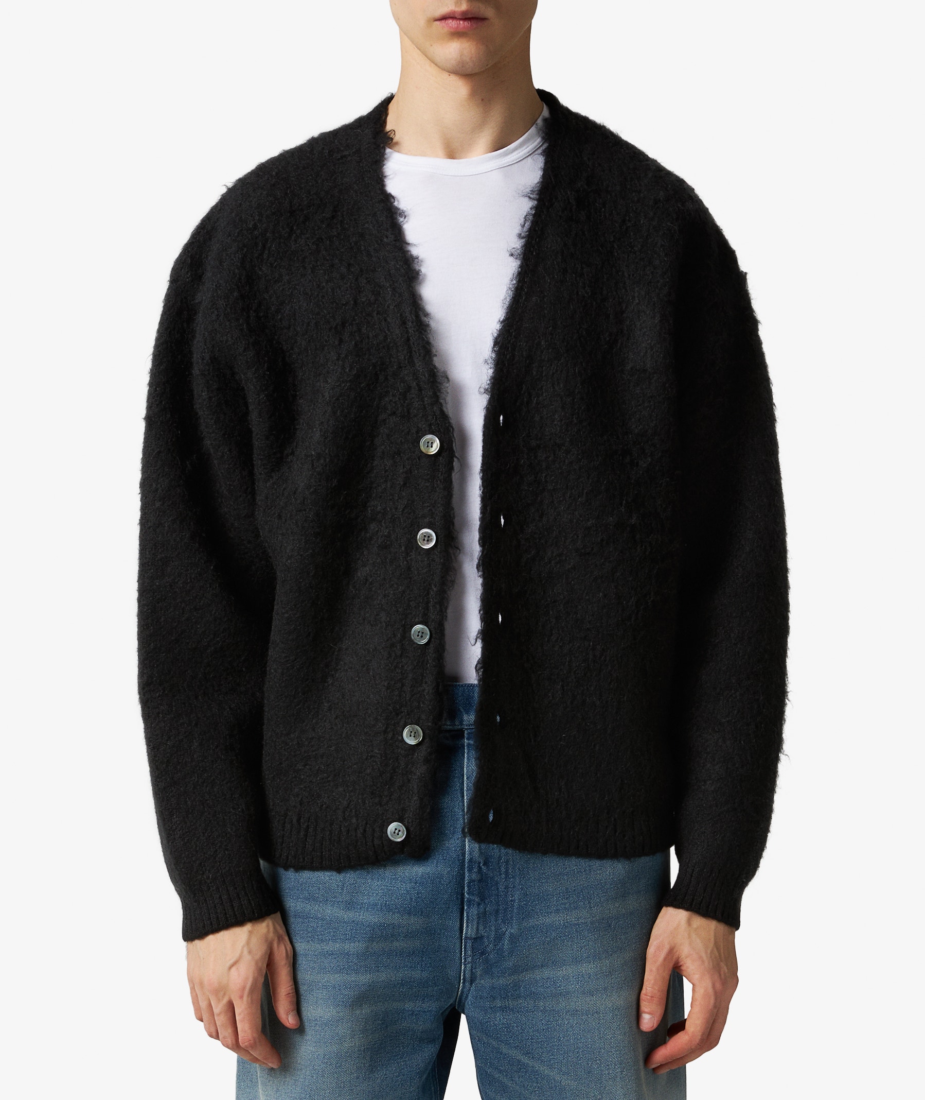 SAINT Mxxxxxx Mohair Cardigan in Black | SVD USA