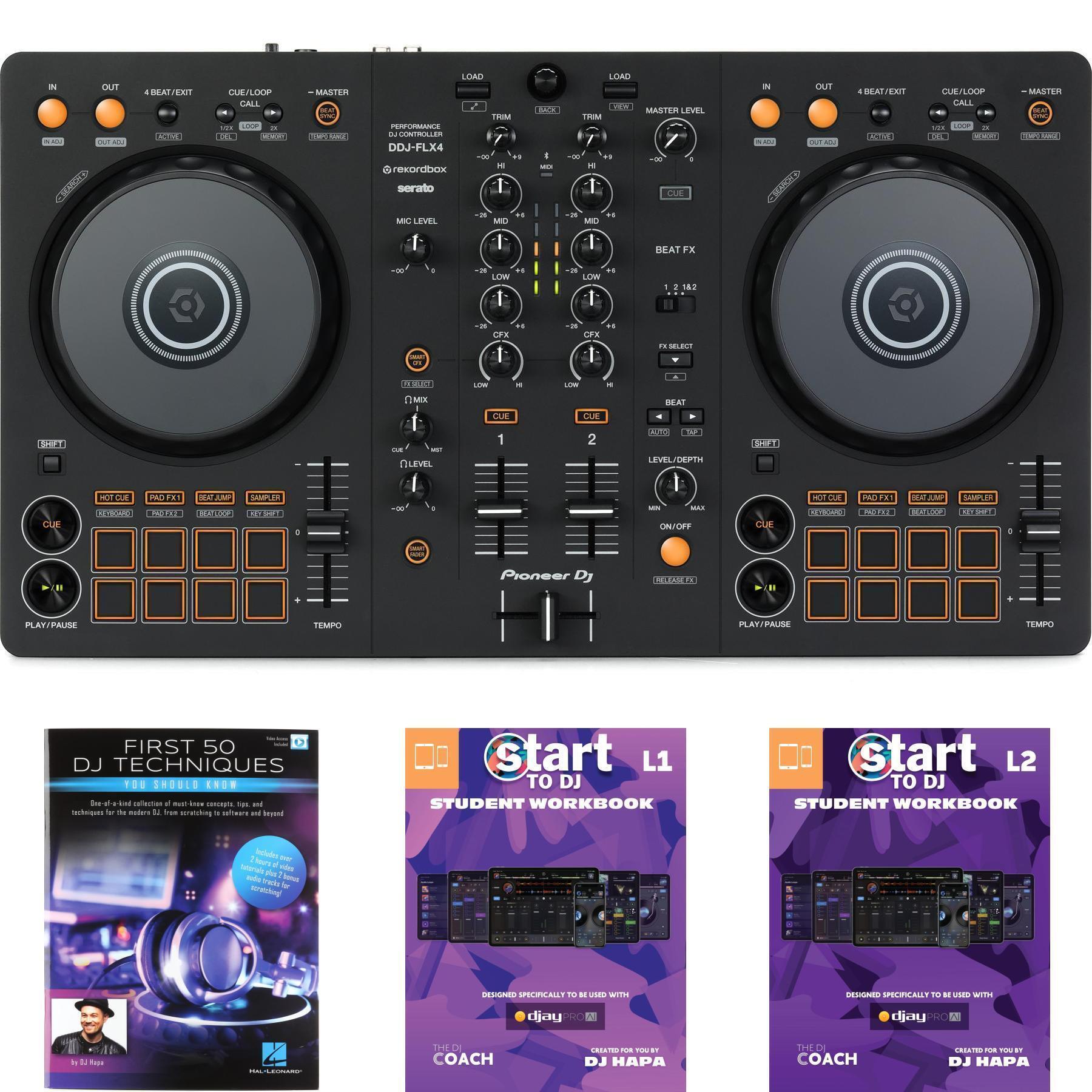 Pioneer DJ DDJ-FLX4 2-deck Rekordbox and Serato DJ Controller with