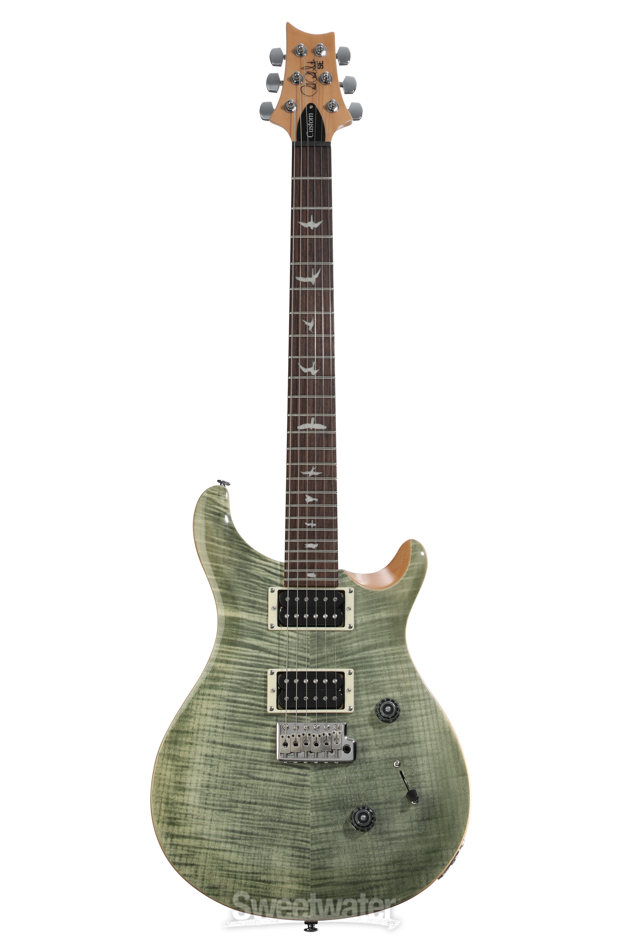 PRS SE Custom 24 Electric Guitar - Trampas Green, Sweetwater Exclusive