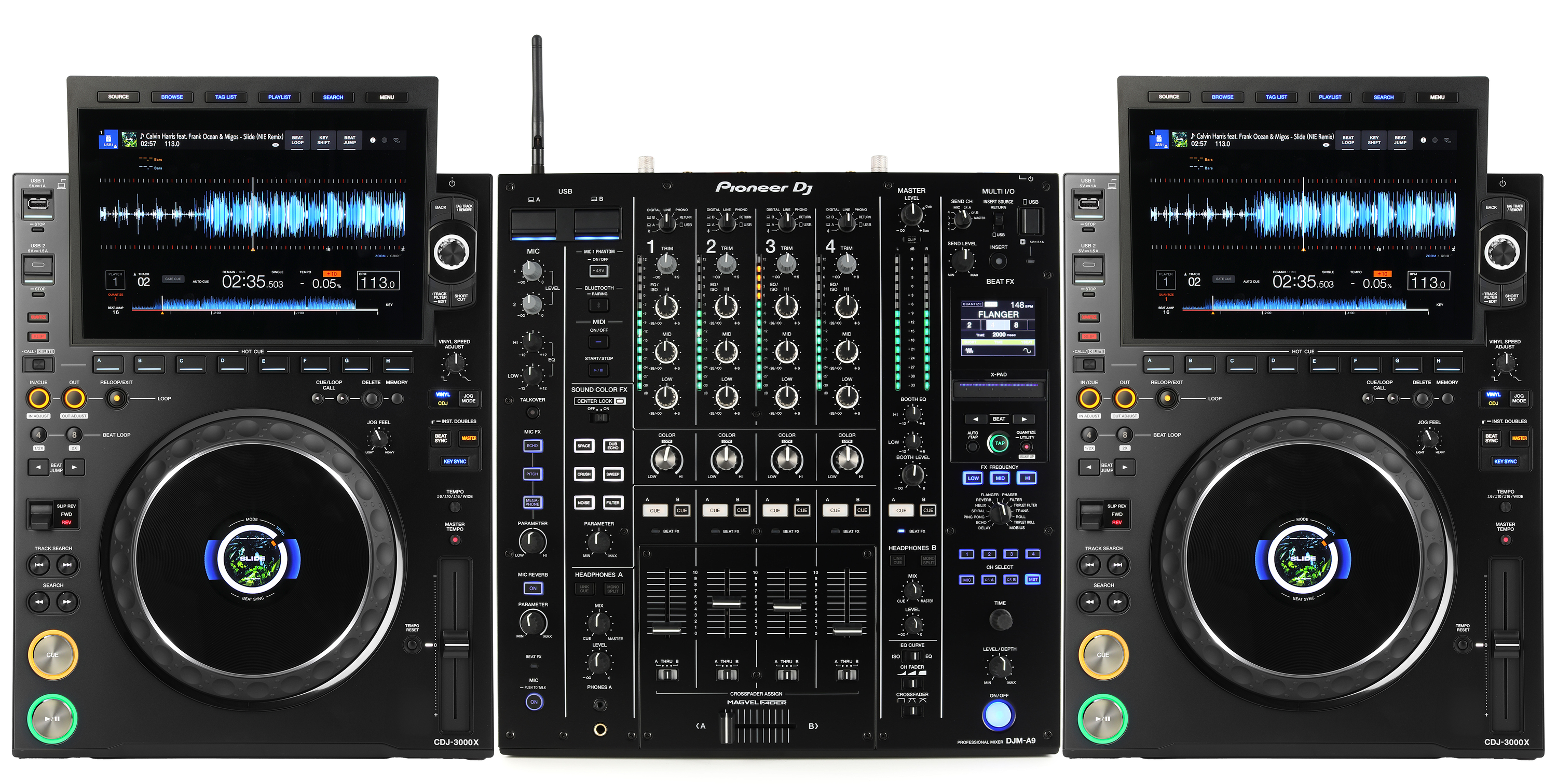 AlphaTheta DJM-A9 4-channel DJ Mixer with CDJ-3000X Professional
