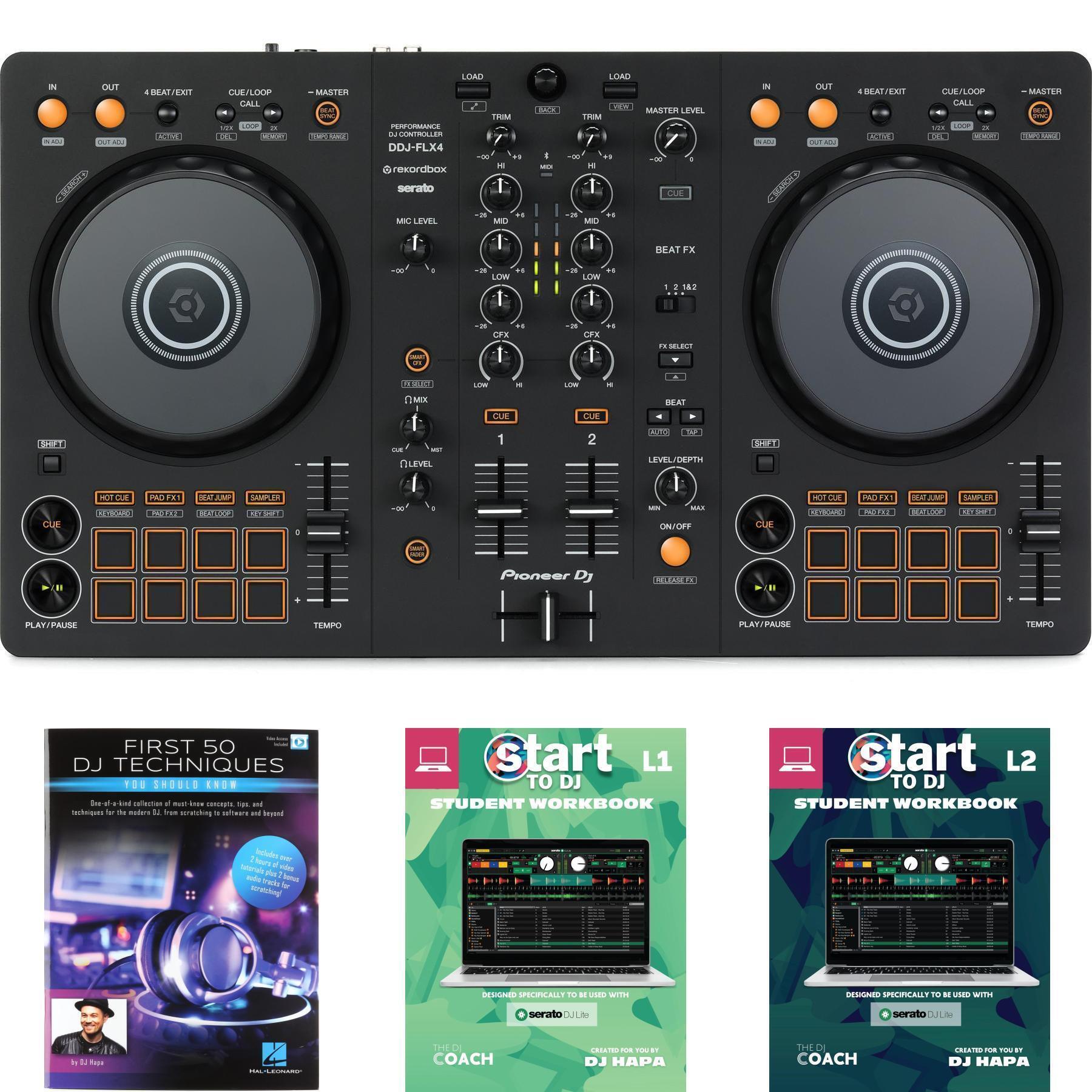 Pioneer DJ DDJ-FLX4 2-deck Rekordbox and Serato DJ Controller with