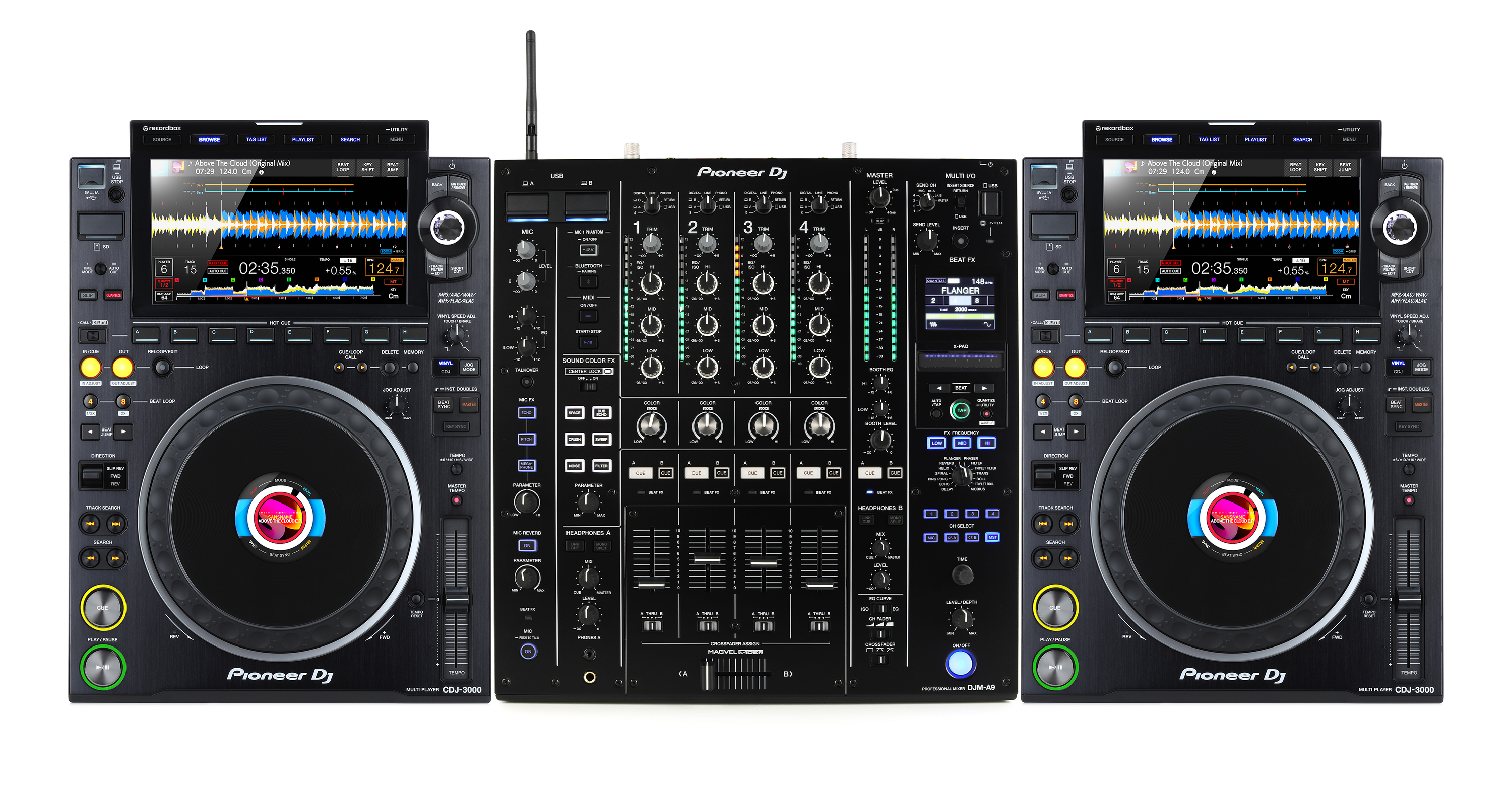 Pioneer DJ DJM-A9 4-channel DJ Mixer with Effects and Dual CDJ3000