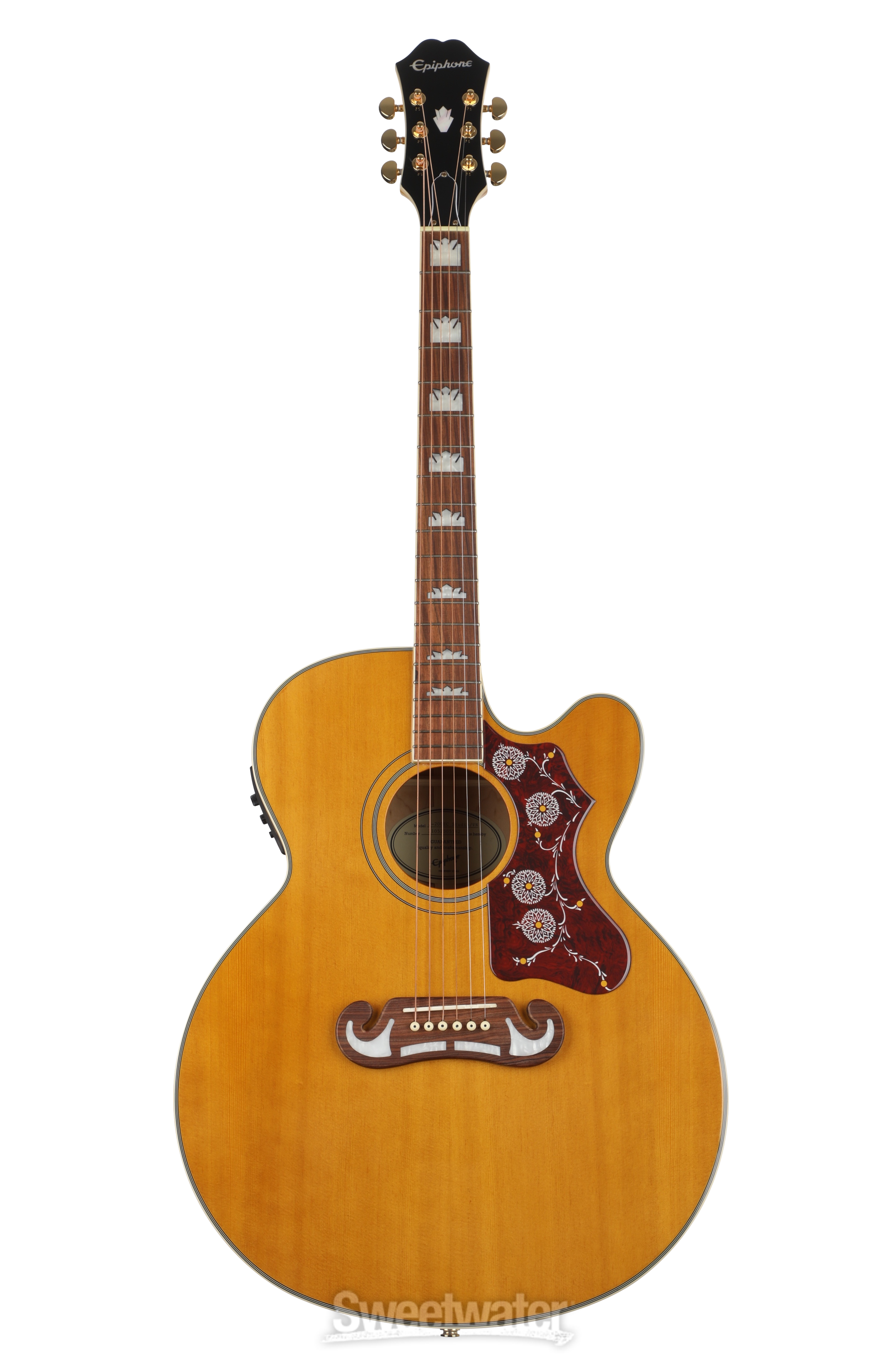 Epiphone J-200EC Studio Acoustic-Electric Guitar - Vintage Natural