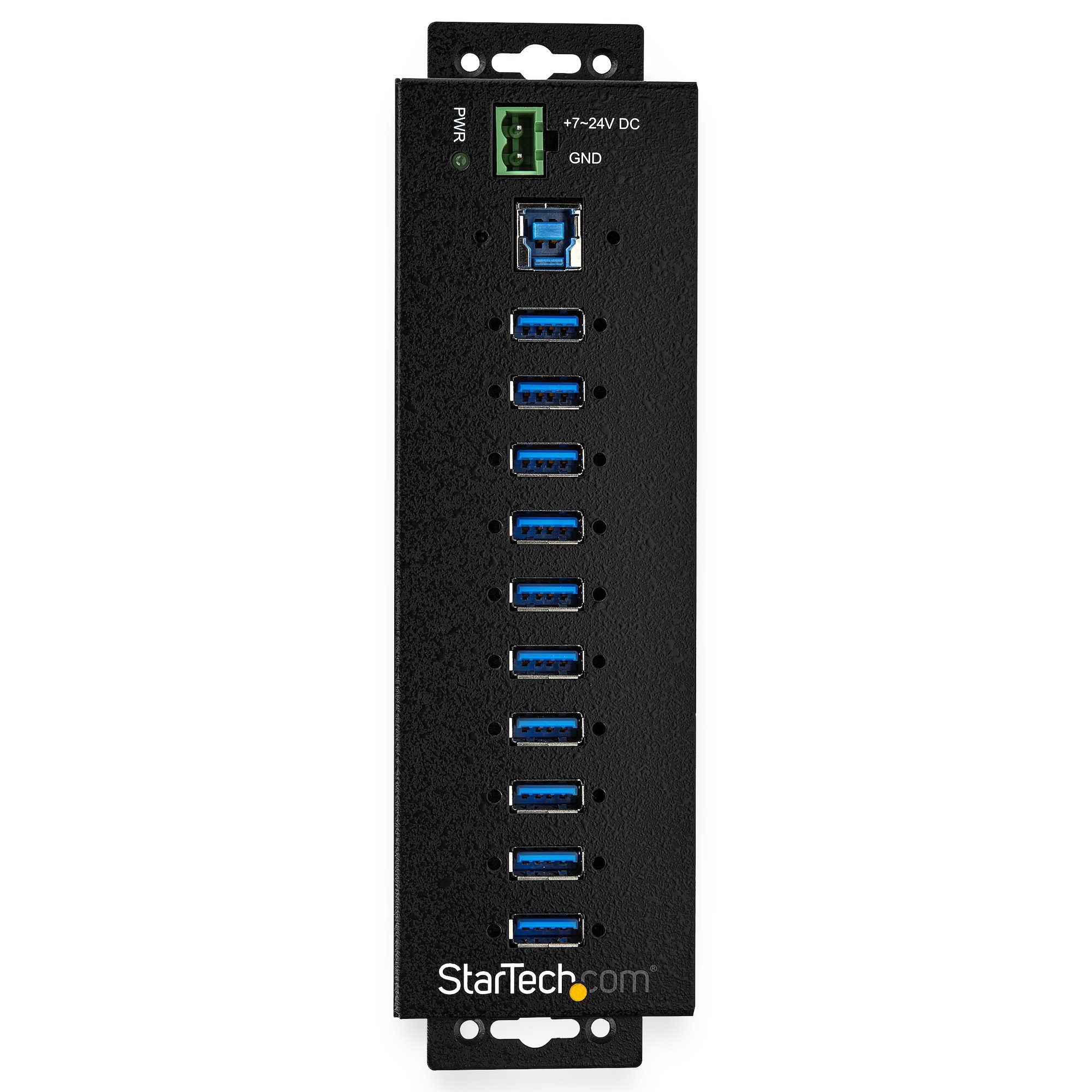 10-Port USB 3.0 Hub with Power Adapter - Metal Industrial USB-A