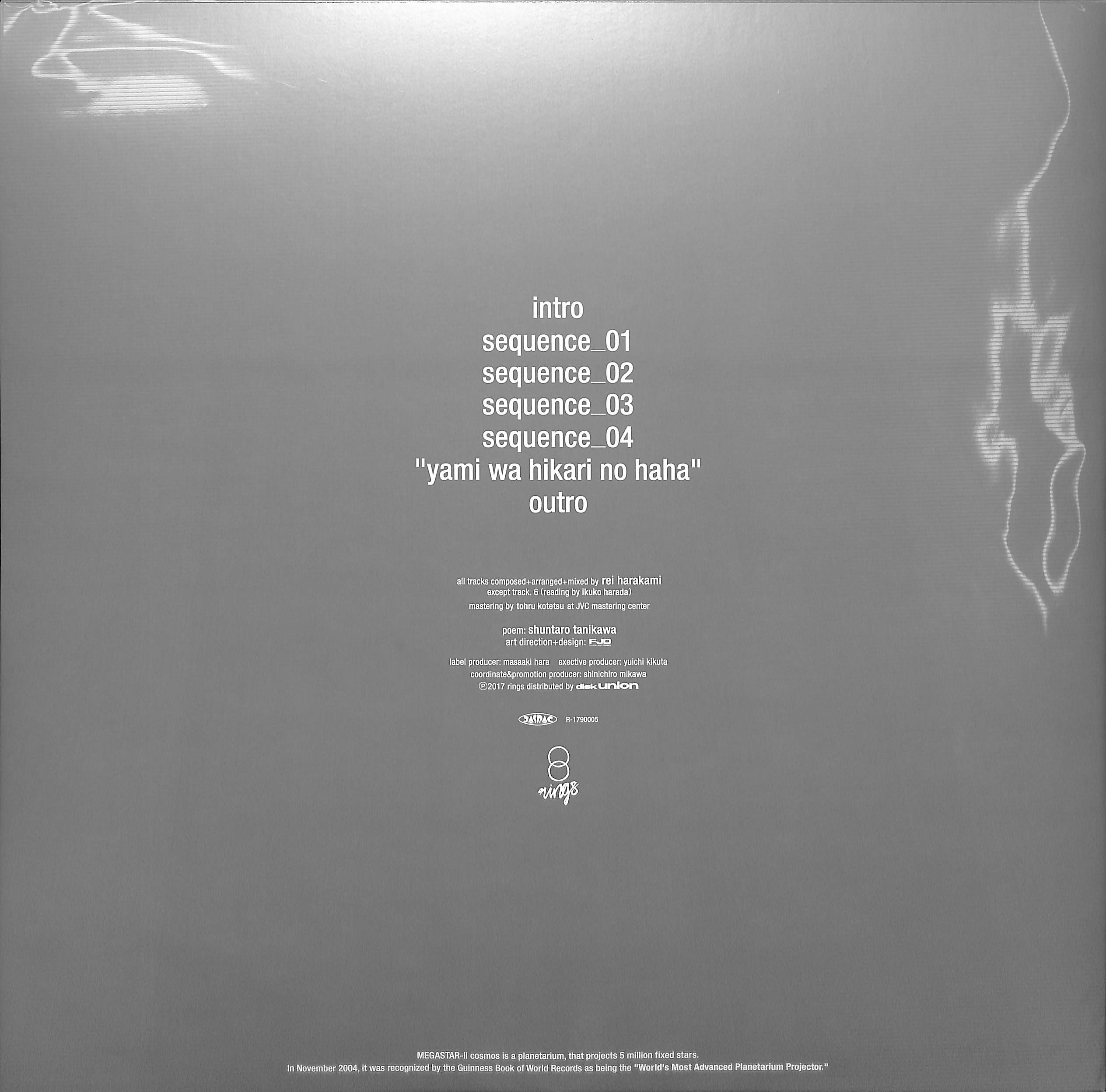 芽瑠璃堂 ＞ REI HARAKAMI 『暗やみの色 (LP)（12インチ）』RINR002