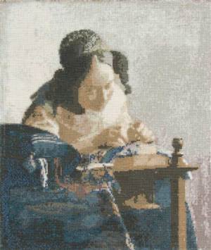 DMC×ルーヴル美術館 クロスステッチキット「レースを編む女」 刺しゅう