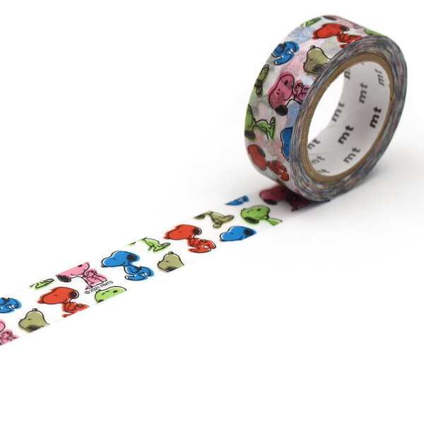 マスキングテープ（15mm×7m） mt スヌーピー Peanuts(版ズレスヌーピー