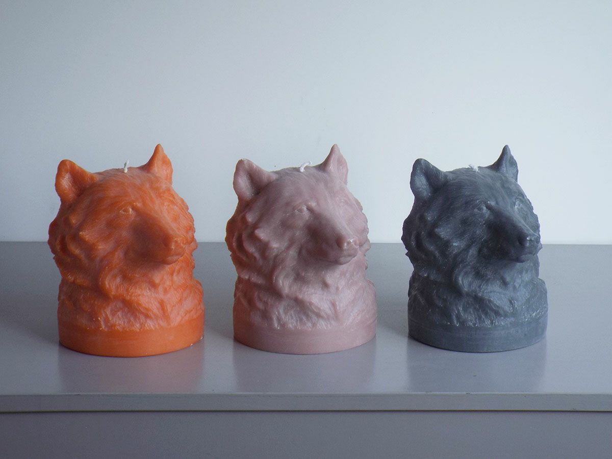 北欧テイストのアニマルキャンドル（ロウソク）・オレンジ｜British