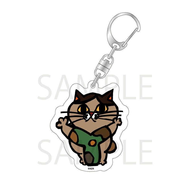 切り絵クリエイター KEN アルファベットねこアクリルキーホルダー / Y