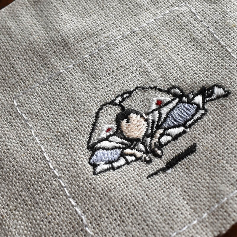 おじぎ／浮世絵[葛飾北斎]刺繍図案デザイン｜mimi刺繍｜東京・吉祥寺の