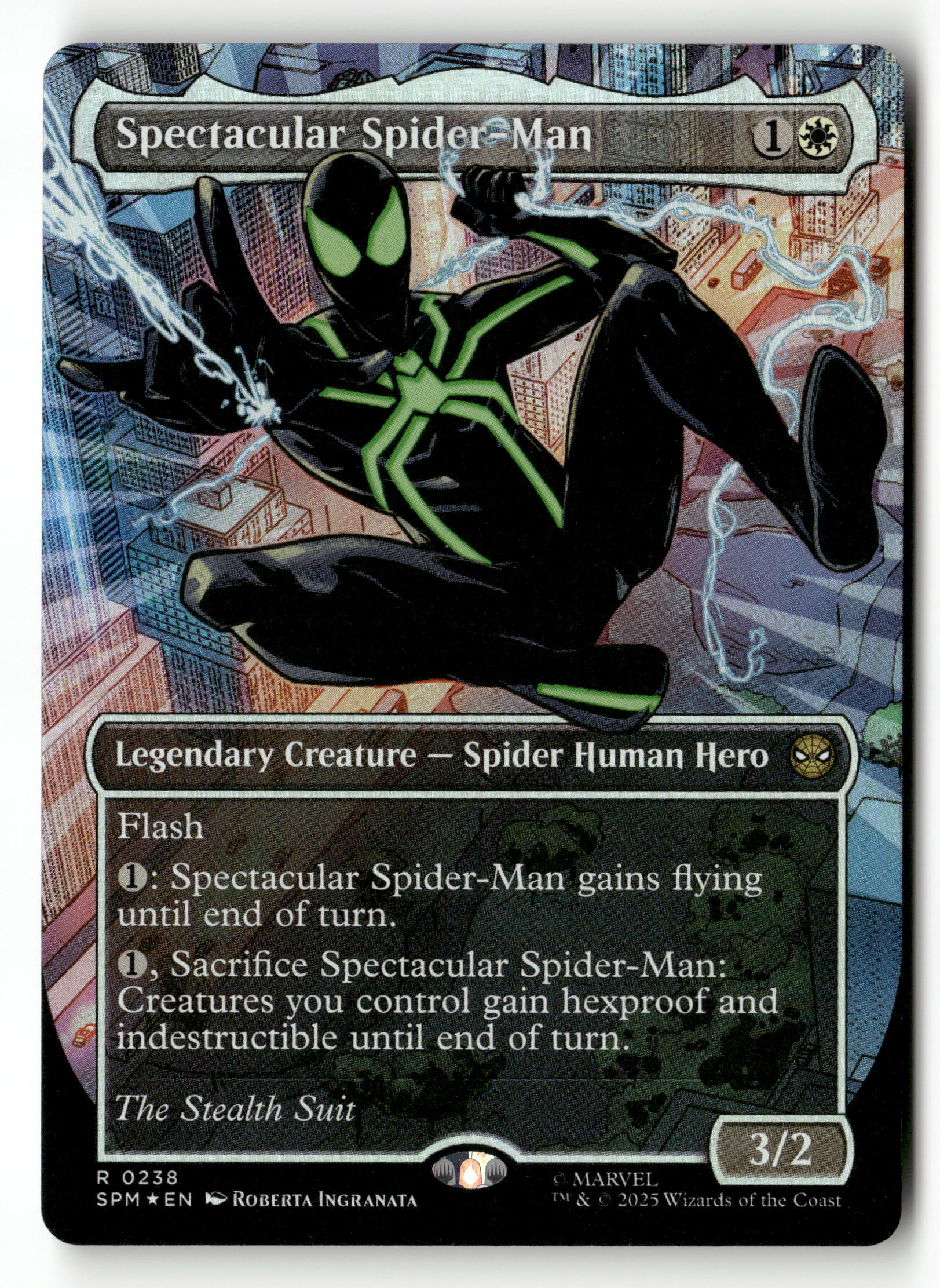 2025 MTG Magic Spider-Man 0238 Spectacular Spiderman Borderless Textur