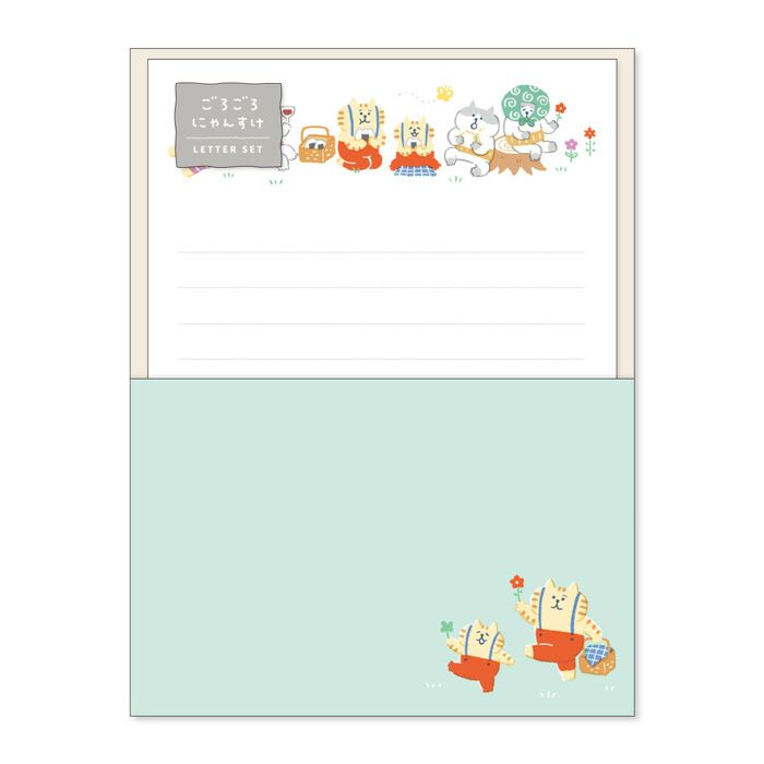 ごろごろにゃんすけ レターセット 58016 ピクニック | マインド